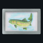 Watercolor Trout Belt Buckle<br><div class="desc">This Watercolor Trout Belt Buckle features my watercolor painting of a rainbow trout.</div>