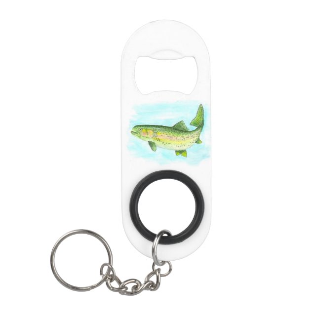 Watercolor Trout Bottle Opener Keychain Bottle Opener (Front)