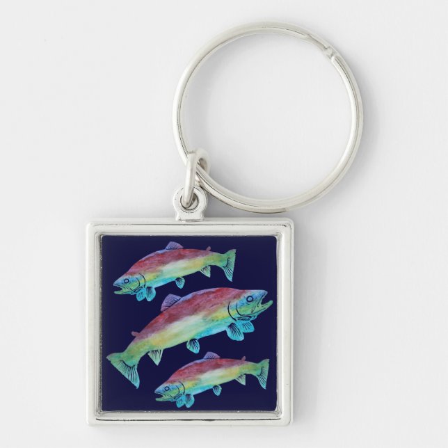 Watercolor Trout Keychain (Front)
