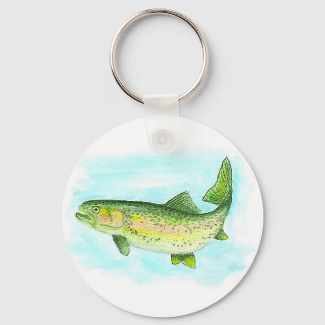 Watercolor Trout Keychain (Front)