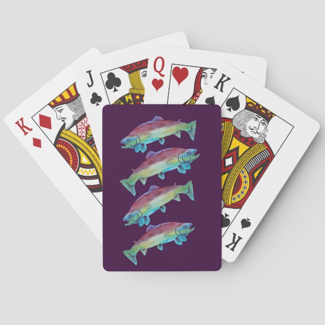 Watercolor Trout Playing Cards (Back)