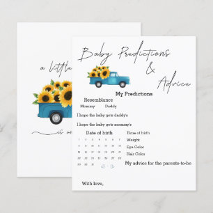 Watercolor Truck with Sunflowers Predictions Game
