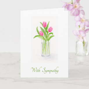 Watercolor Tulip Floral in Vase SYMPATHY Card