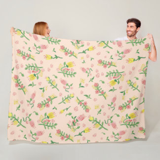 Watercolor Tulip Large Blanket