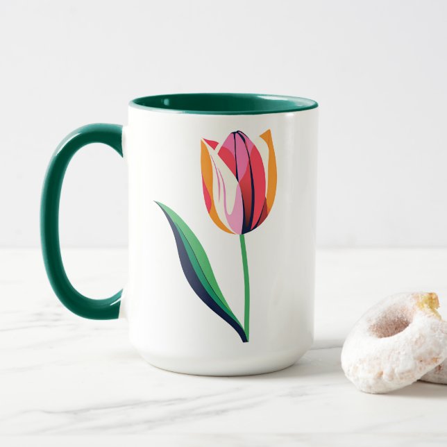 Watercolor Tulip Mug (With Donut)