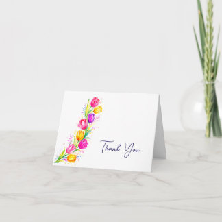 Watercolor Tulip Thank You Card