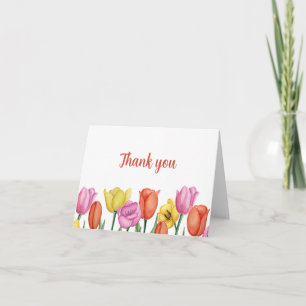 Watercolor Tulip Thank You Note Card