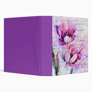 Watercolor tulips binder