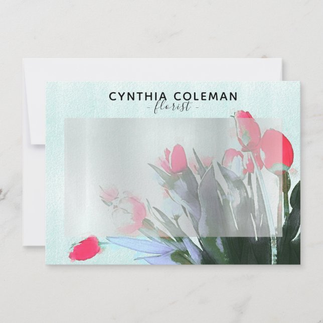 Watercolor Tulips Bouquet Illustration Florist  (Front)