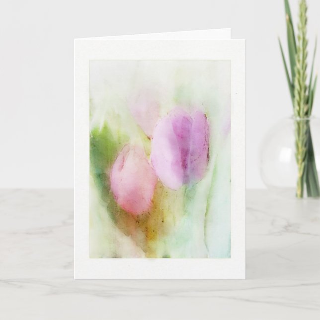 Watercolor Tulips Card (Front)