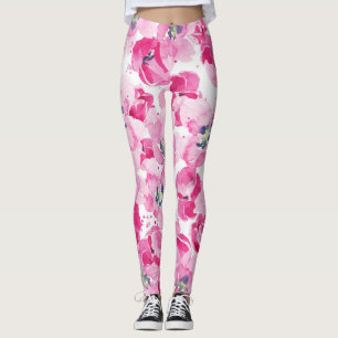 Watercolor tulips: hand-drawn card design leggings