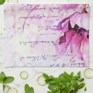 Watercolor tulips kitchen towel