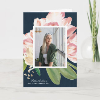 Watercolor Tulips Photo Memorial Program