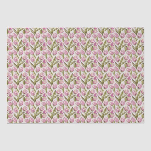 Watercolor Tulips Tissue Paper (Front)