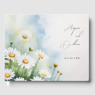 watercolor tulips wedding guest book