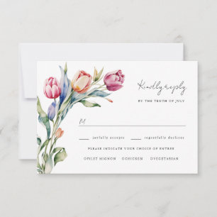 Watercolor tulips wedding rsvp
