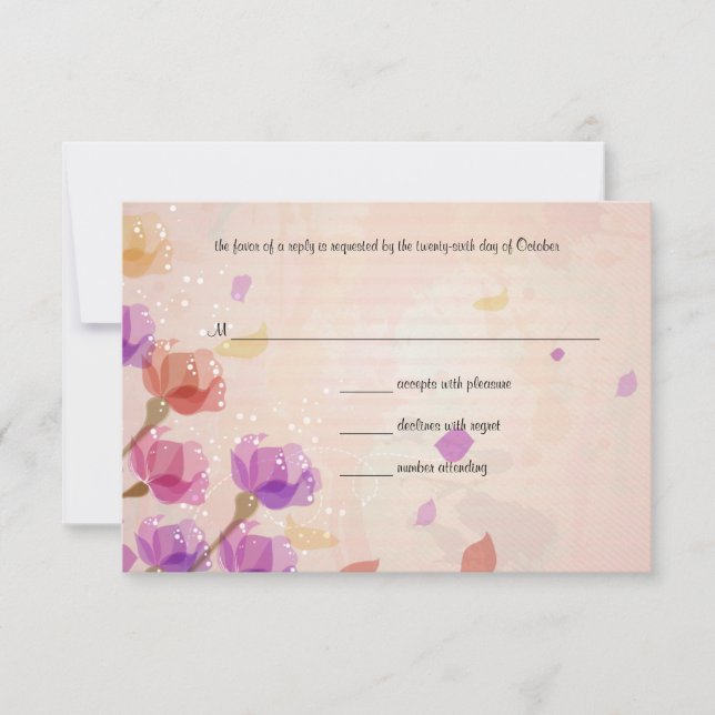 Watercolor Tulips Wedding RSVP Response Card (Front)