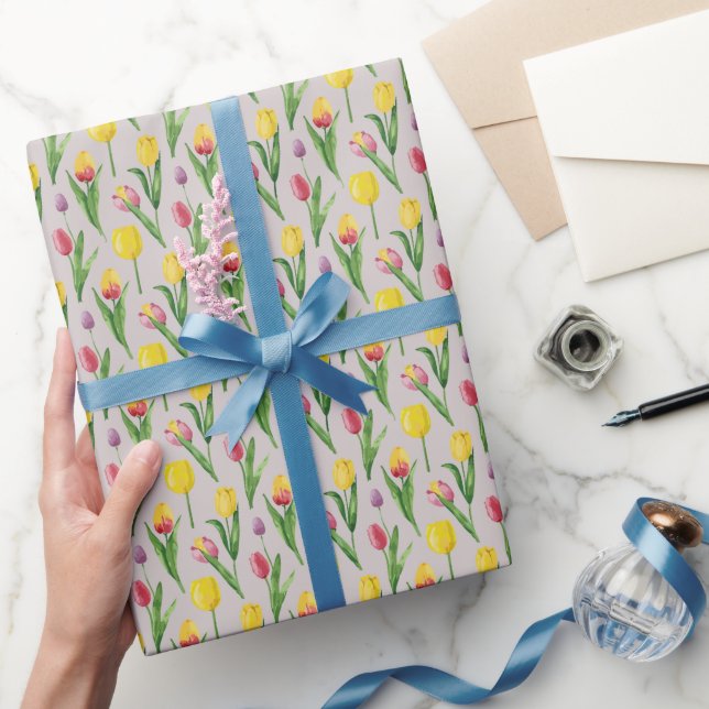 Watercolor Tulips Wrapping Paper (Gifting)
