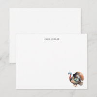 Watercolor Turkey Bird Personalized Flat