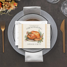 Watercolor Turkey Friendsgiving Invitation