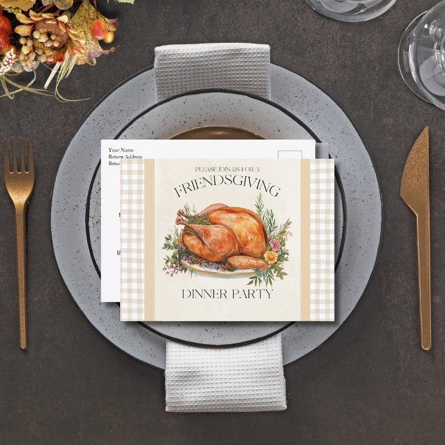 Watercolor Turquie Friendsgiving Invitation (Créateur téléchargé)