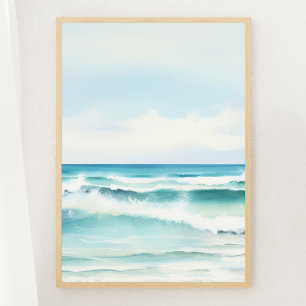 Watercolor Turquoise Beach Imprimer 2 de 3 Poster