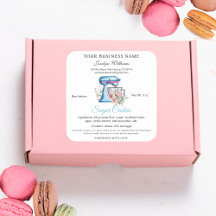 Watercolor Turquoise Cottage Law Food Bakery Label