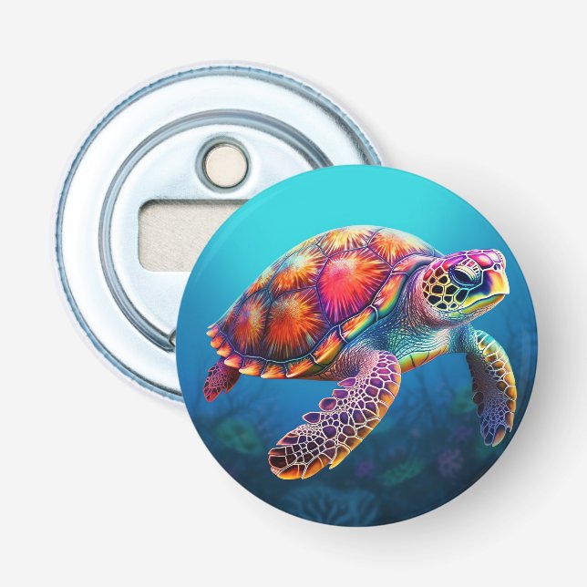 Watercolor Turtle Bottle Opener (Front)