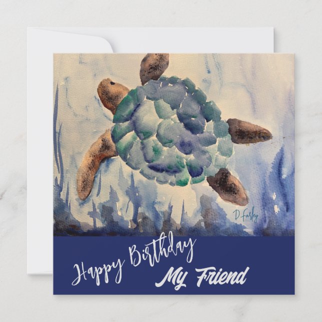 Watercolor Turtle Notecard (Front)