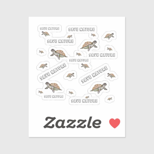 Watercolor Turtle Save Nature (Sheet)