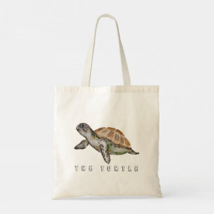 Watercolor Turtle Save Nature Tote Bag