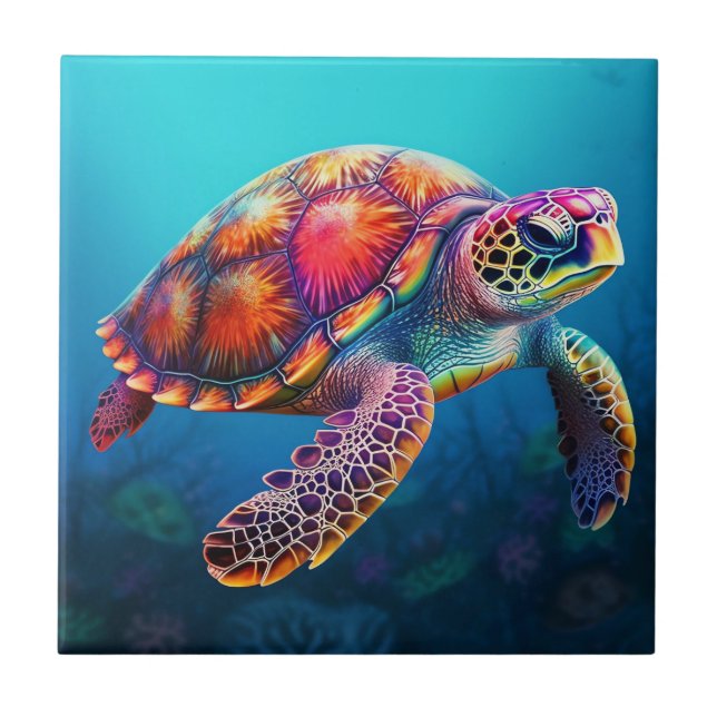 Watercolor Turtle Tile (Front)