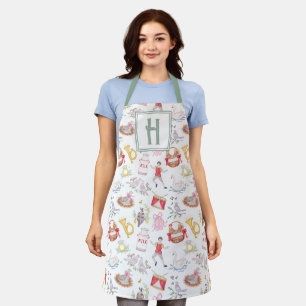 Watercolor Twelve Days of Christmas Personalized Apron