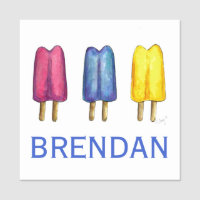 Watercolor Twin Pop Popsicles Painted Ice Lollies