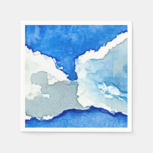 Watercolor Two Clouds Painting Napkin