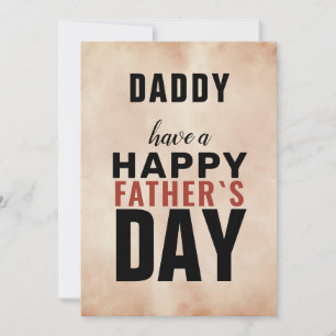 Watercolor Typography Daddy Happy Father`s Day Holiday Card