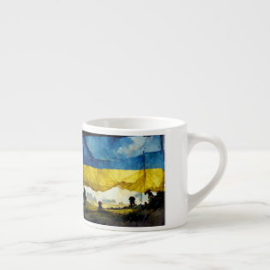 Watercolor Ukrainian Battle Flag Espresso Mug  