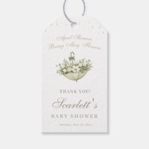 Watercolor Umbrella Baby Shower Thank You Favour