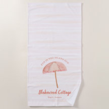 Watercolor Umbrella Tropical Beach Personalized