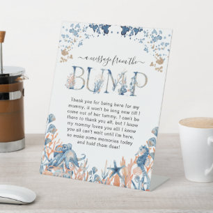 Watercolor Under-the-Sea A message from Bump Pedestal Sign