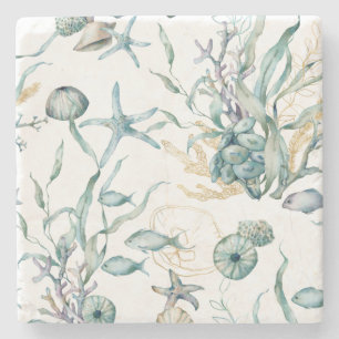 Watercolor Under the Sea Coral Reef Coasters
