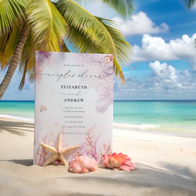 Watercolor Under the Sea Couple Shower Invitation (Creator Uploaded)