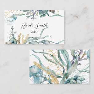 Watercolor Under the Sea Jellyfish Flat Table Card