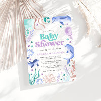 Watercolor Under the Sea Ocean Retro Baby Shower
