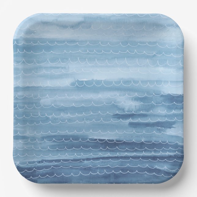 Watercolor Under the Sea Paper Plates (Front)