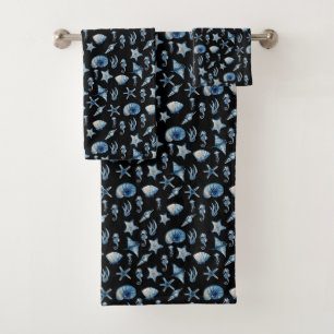 Watercolor Under The Sea Pattern Bath Towel Set