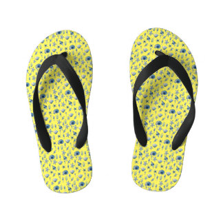 Watercolor Under The Sea Pattern Kid's Flip Flops