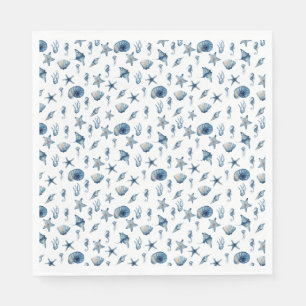 Watercolor Under The Sea Pattern Napkin