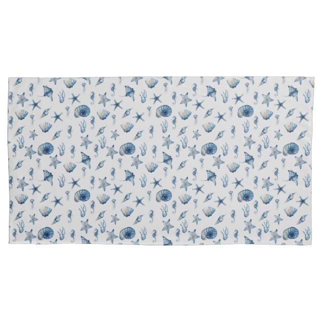 Watercolor Under the Sea Pattern Pillowcase (Front)