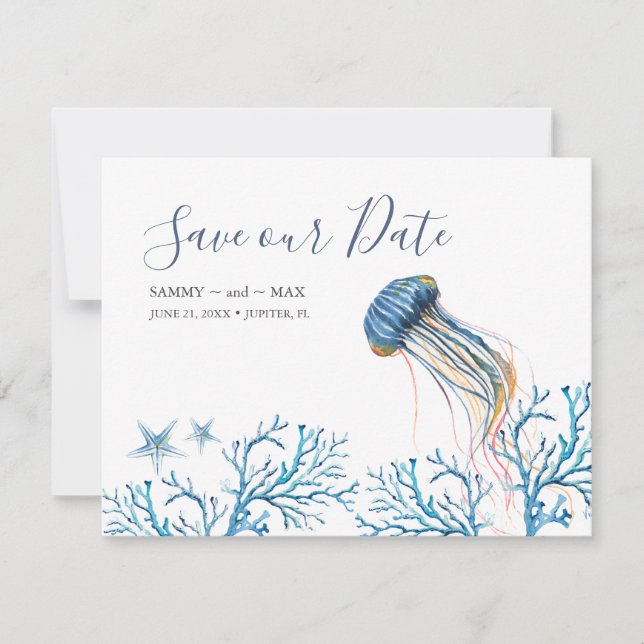 Watercolor Under the Sea Save the Date (Front)